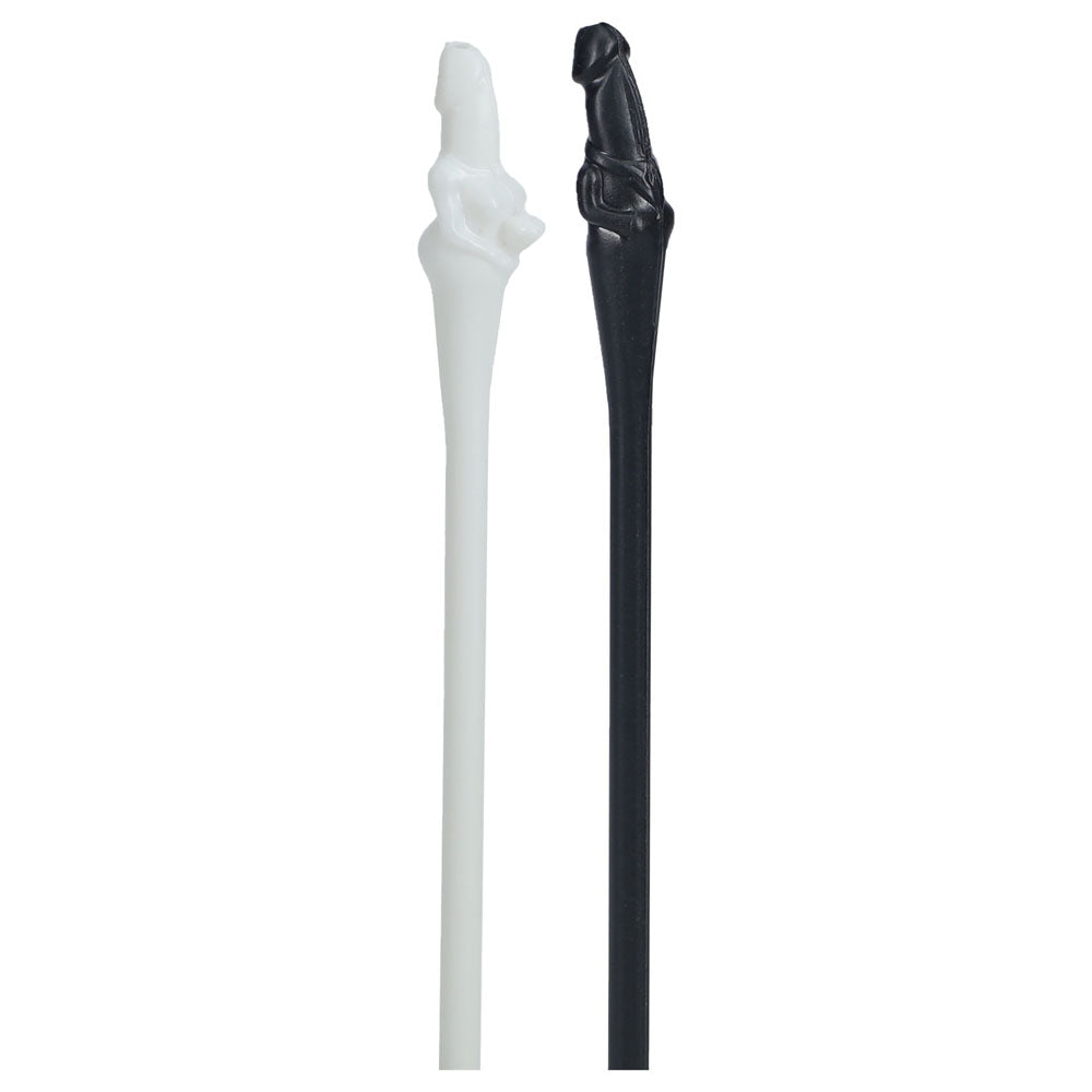 S-LINE The Dickheads - Couples Straws Black/White - Black/White Novelty Straws - 8 Pack featuring fun designs.