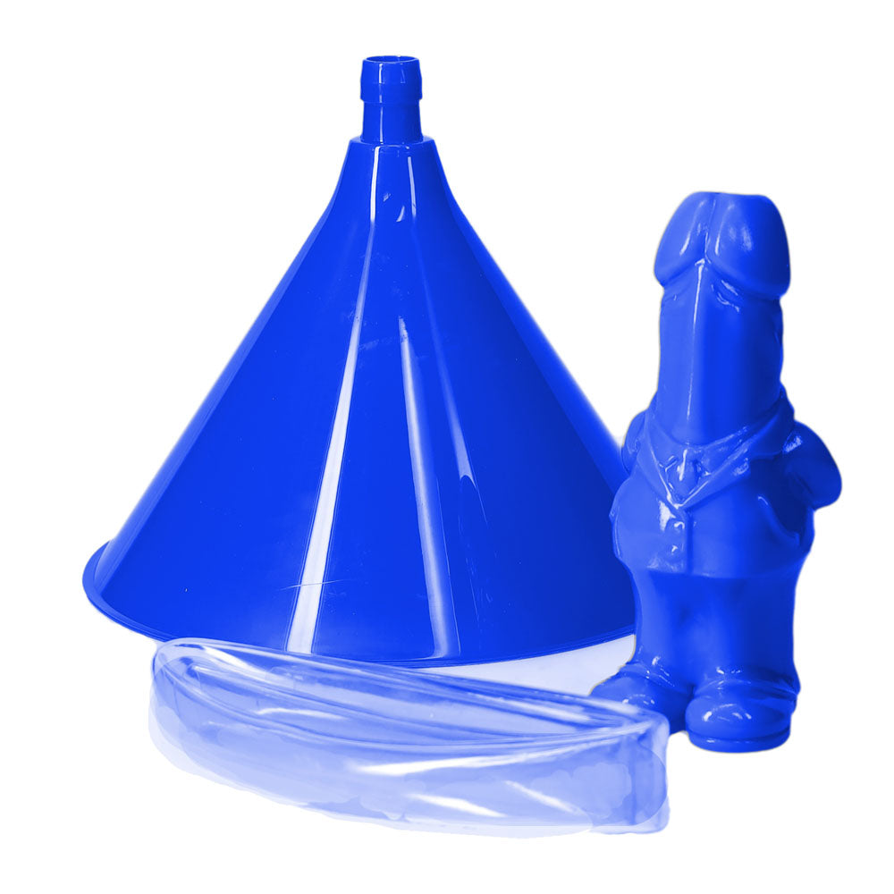 S-LINE The Dickheads - Beer Bong -  Novelty Beer Bong featuring a blue funnel and novelty figure, perfect for parties.
