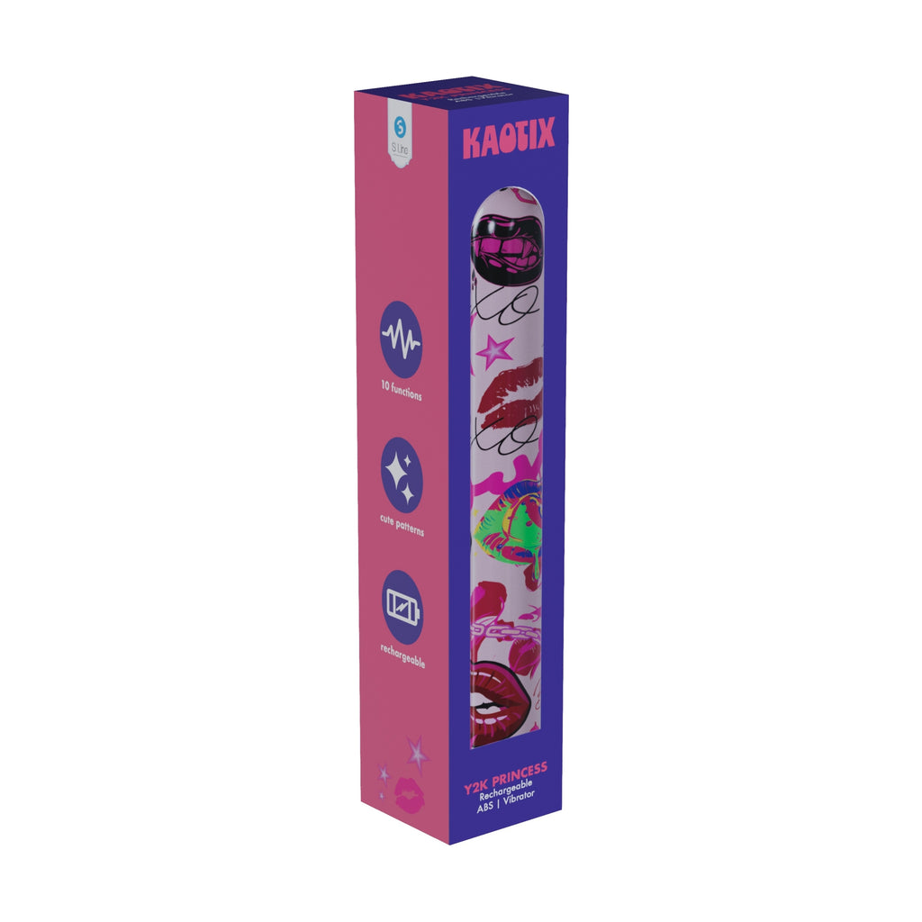 S-LINE Kaotix Display Box - USB Rechargeable Vibrators - Counter Display of 4 x 5 each featuring colorful patterns and 10 functions.
