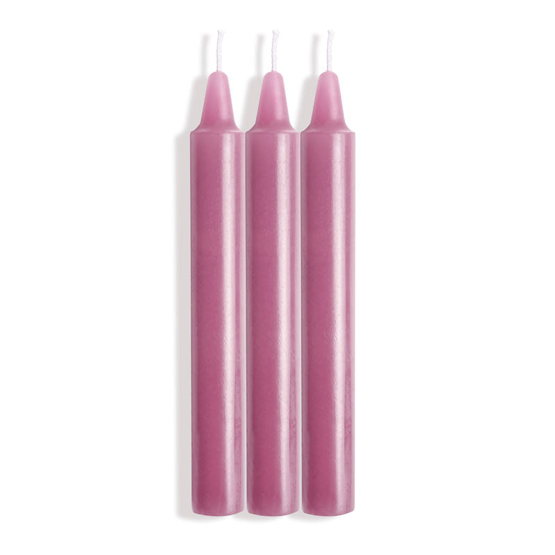 LaCire Drip Pillar Candles - Violet - Violet Drip Candles - Set of 3, perfect for intimate play and temperature sensation.