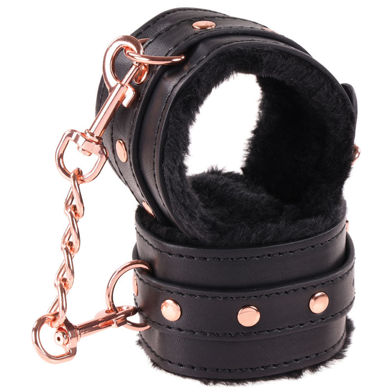 Sex & Mischief Brat Kit - 5 Piece Beginner Bondage Kit featuring plush-lined wrist restraints.