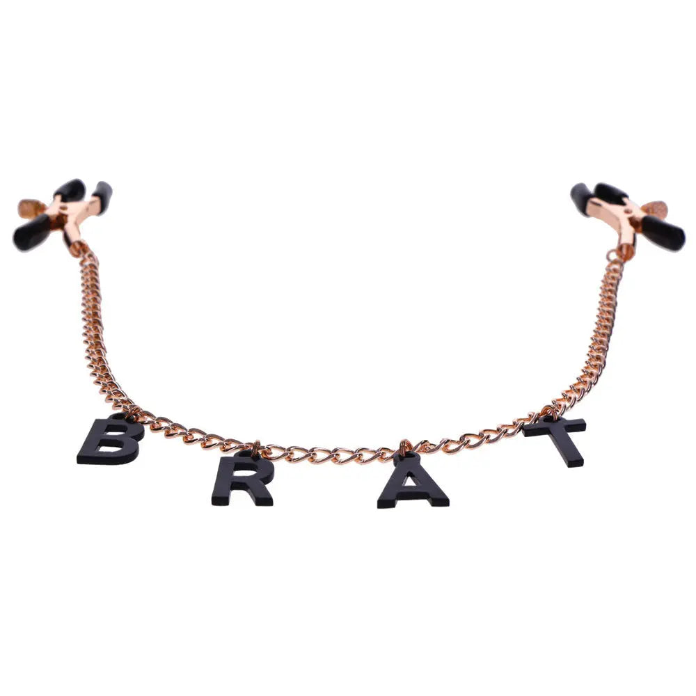Sex & Mischief Brat Charmed Nipple Clamps -  Nipple Clamps with 45 cm Chain Sportsheets Discreet Intimate Essentials.