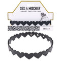 Sex & Mischief Heart Day Collar -  Collar featuring connected hearts in faux leather for a playful and seductive look.