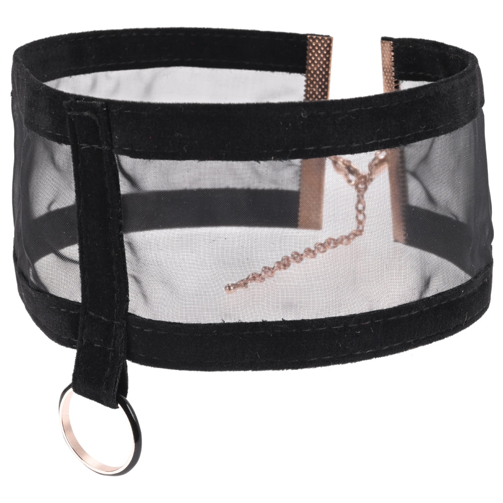 Sex & Mischief Sheer Day Collar -  Collar with black velvet and sheer fabric for a sensual touch.