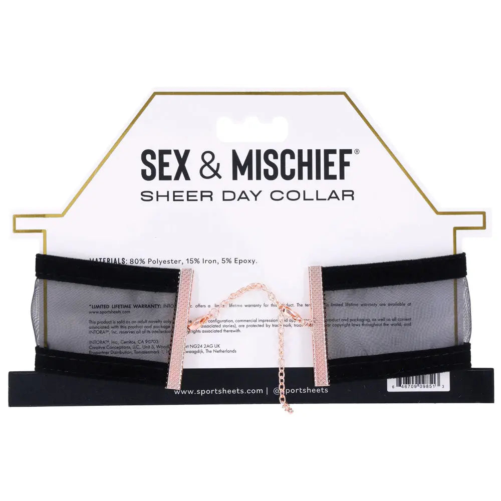 Sex & Mischief Sheer Day Collar -  Collar Sportsheets Discreet Intimate Essentials.