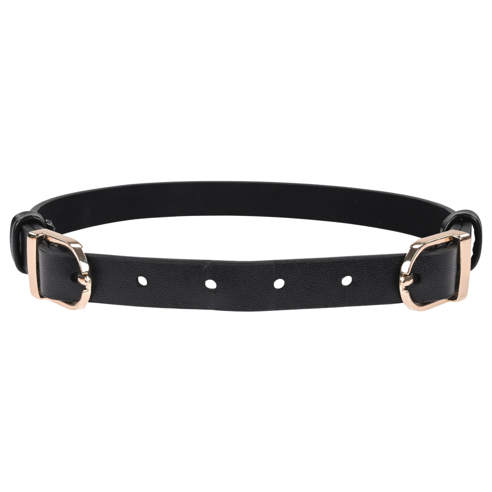 Sex & Mischief Double Buckle Day Collar - Collar in soft faux leather with two adjustable buckles for a custom fit.