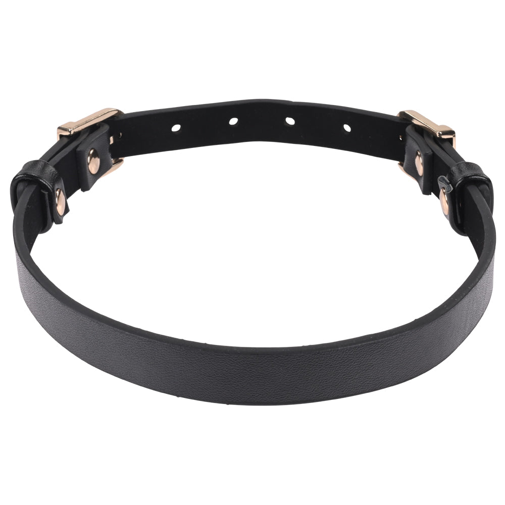 Sex & Mischief Double Buckle Day Collar -  Collar made of soft faux leather with adjustable buckles for a customized fit.