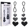 Sex & Mischief Heart Nipple Ties -  Nipple Restraints - Set of 2 in a stylish black packaging with heart designs.