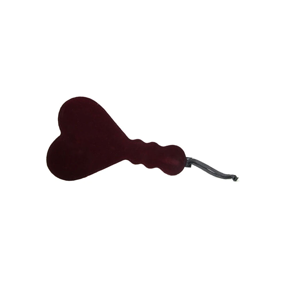 Sex & Mischief Enchanted Heart Paddle - /Black Paddle, dual-sided red and black paddle for intimate essentials.