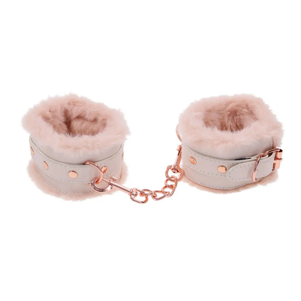 Sex & Mischief Peaches n CreaMe Fur Handcuffs - Peach Restraints Sportsheets Discreet Intimate Essentials.