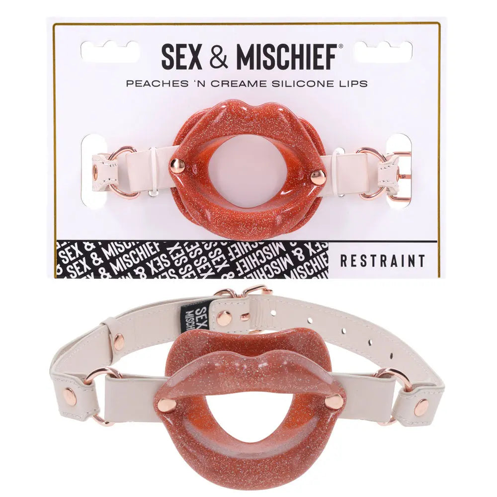 Sex & Mischief Peaches n CreaMe Silicone Lips - Peach Mouth Restraint Sportsheets Discreet Intimate Essentials.