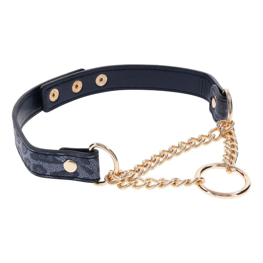 Sex & Mischief Cougar Day Collar - Navy /Gold Collar Sportsheets Discreet Intimate Essentials.