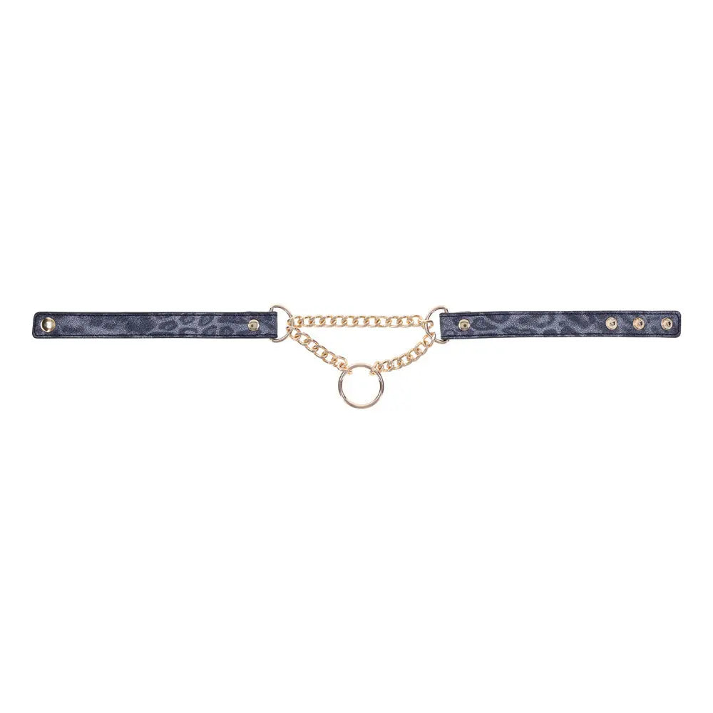 Sex & Mischief Cougar Day Collar - Navy /Gold Collar Sportsheets Discreet Intimate Essentials.