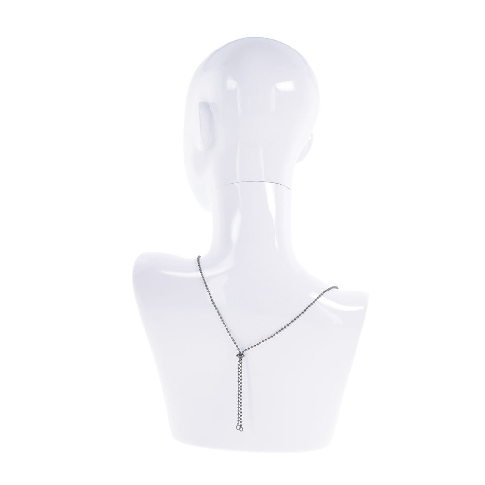 S&M Exs & Ohs Body Jewelry with Nipple Ties - Metal Chain with Nipple Ties displayed on a mannequin from the back.