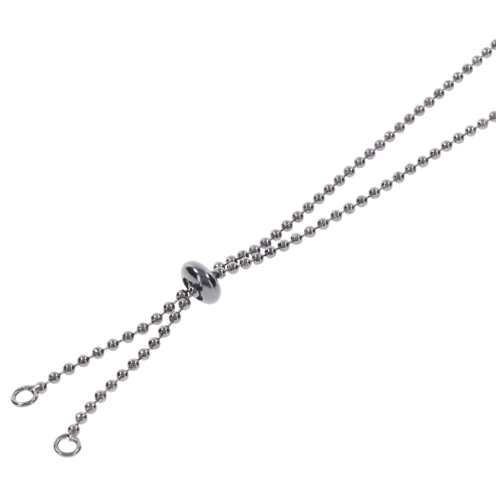S&M Exs & Ohs Body Jewelry with Nipple Ties - Metal Chain with Nipple Ties featuring sleek gunmetal beading.
