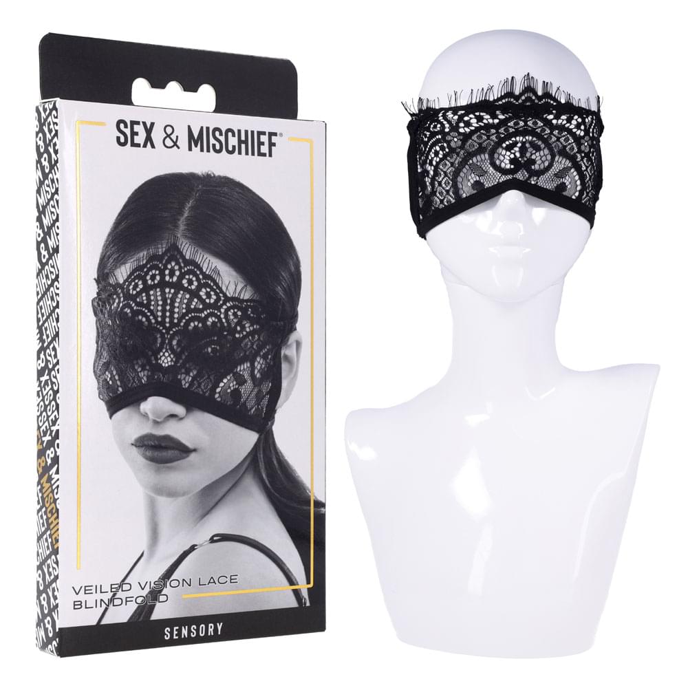 S&M Veiled Vision Lace Blindfold -  Lace Blindfold