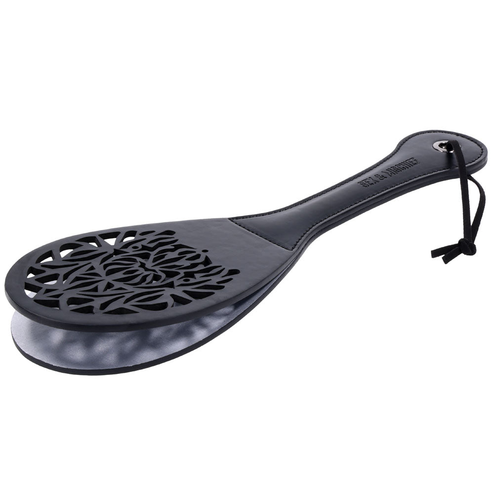 Sex & Mischief Lace Spanker -  Spanking Paddle with intricate lace cutout design, perfect for intimate play.