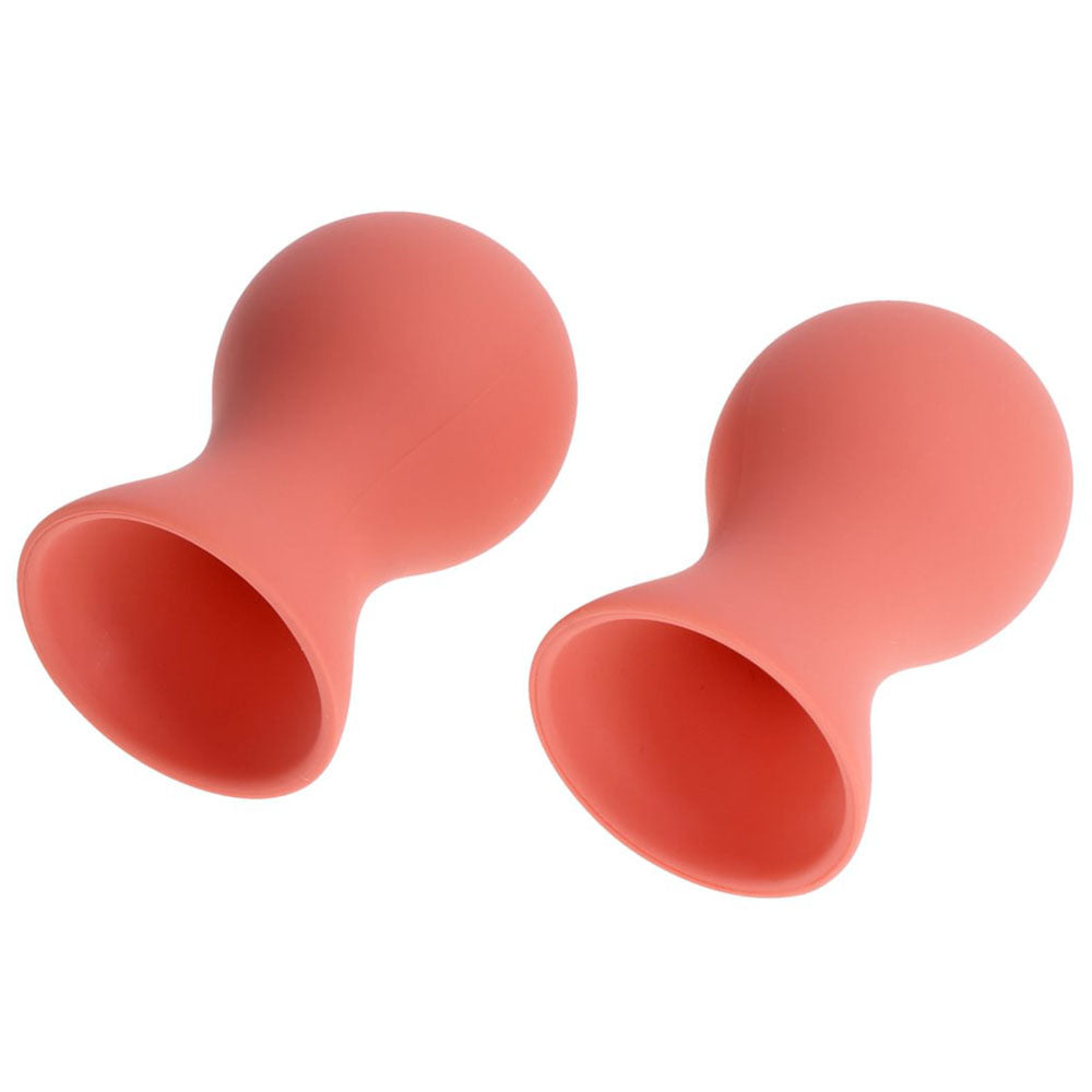 Sex & Mischief Peaches n CreaMe Silicone Nipple Suckers - Peach Nipple Suckers - Set of 2 in soft pink silicone.
