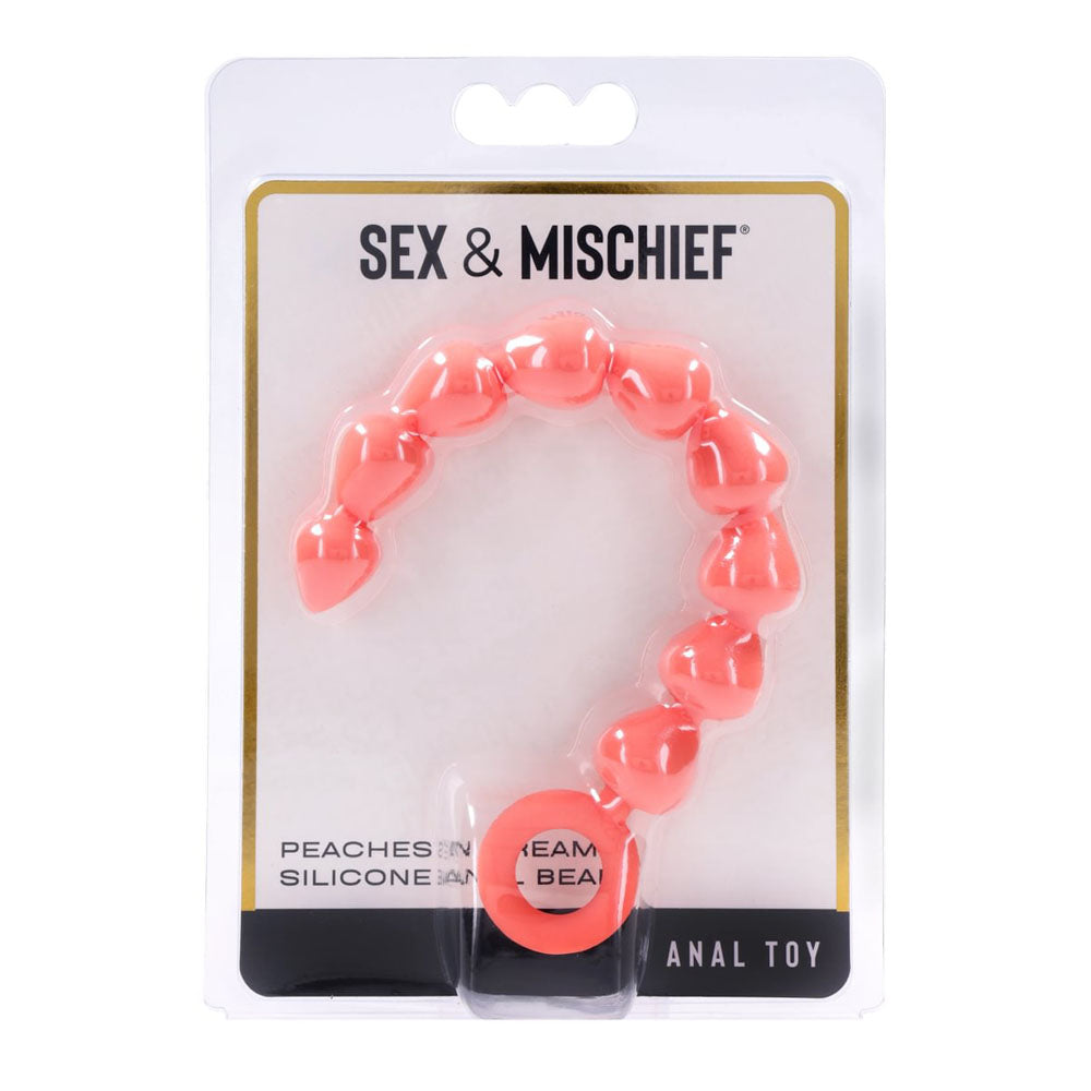 Sex & Mischief Peaches n CreaMe Silicone Anal Beads - Peach 23 cm Silicone Anal Beads packaging