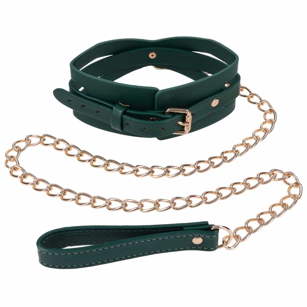Sex & Mischief Indica Cutout Collar and Leash - /Gold Restraint Sportsheets Discreet Intimate Essentials.