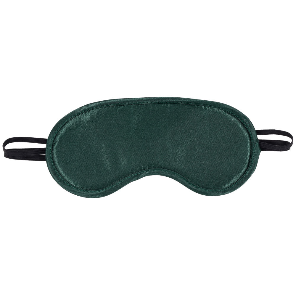 Sex & Mischief Indica Blindfold -  Eye Mask in emerald green satin with adjustable straps for comfort and sensation.