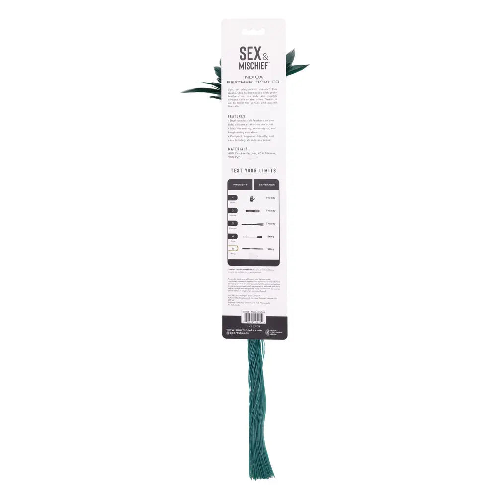Sex & Mischief Indica Feather Tickler -  Feather Tickler Whip Sportsheets Discreet Intimate Essentials.
