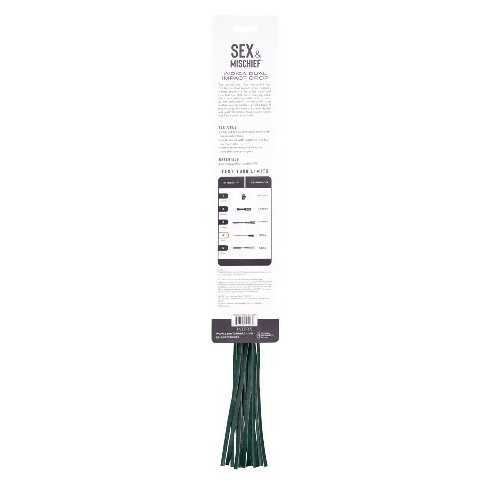 Sex & Mischief Indica Dual Impact Crop -  Crop Whip Sportsheets Discreet Intimate Essentials.