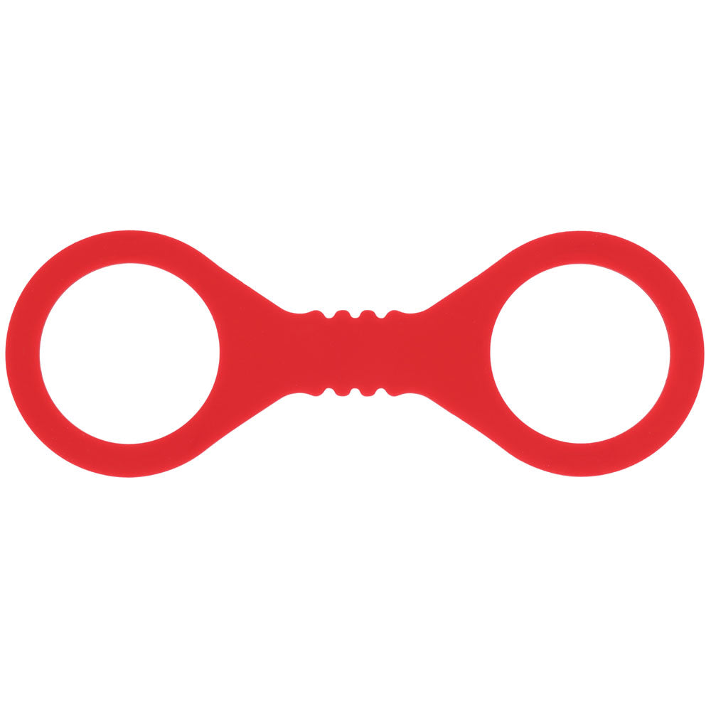 Sex & Mischief Amor Small Silicone Cuffs -  Small Restraints in vibrant red color, designed for secure restraint and comfort.