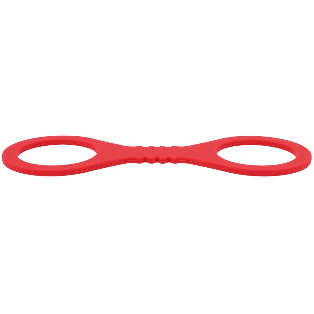 Sex & Mischief Amor Small Silicone Cuffs - Small Restraints in smooth red silicone for secure comfort during intimate play.