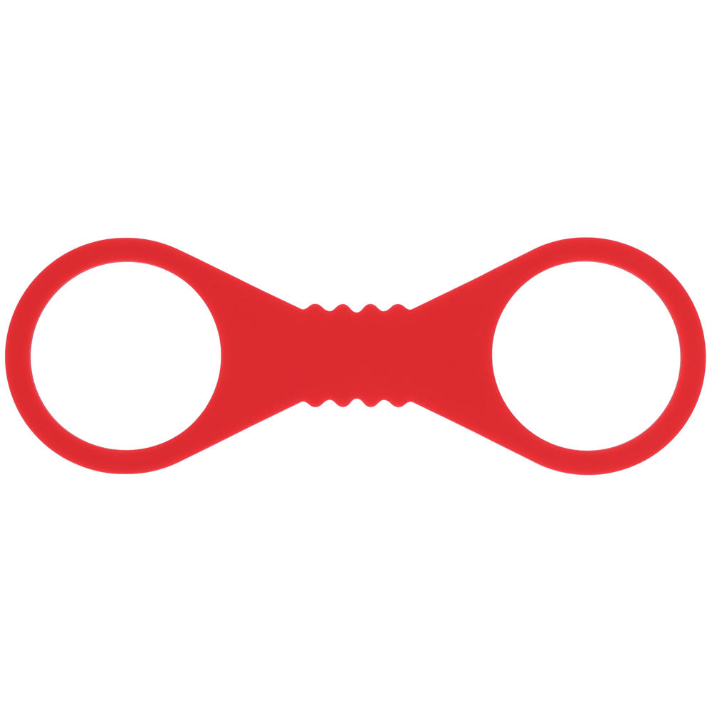 Sex & Mischief Amor Large Silicone Cuffs - Large Restraints in vibrant red silicone for secure and comfortable restraint.