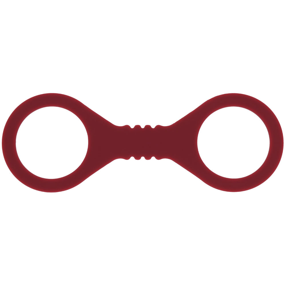 Sex & Mischief Enchanted Small Silicone Cuffs - Burgundy Small Restraints, smooth burgundy silicone wrist restraints.