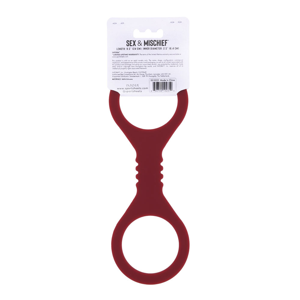 Sex & Mischief Enchanted Small Silicone Cuffs - Burgundy Small Restraints, perfect for intimate essentials and playful restraint.