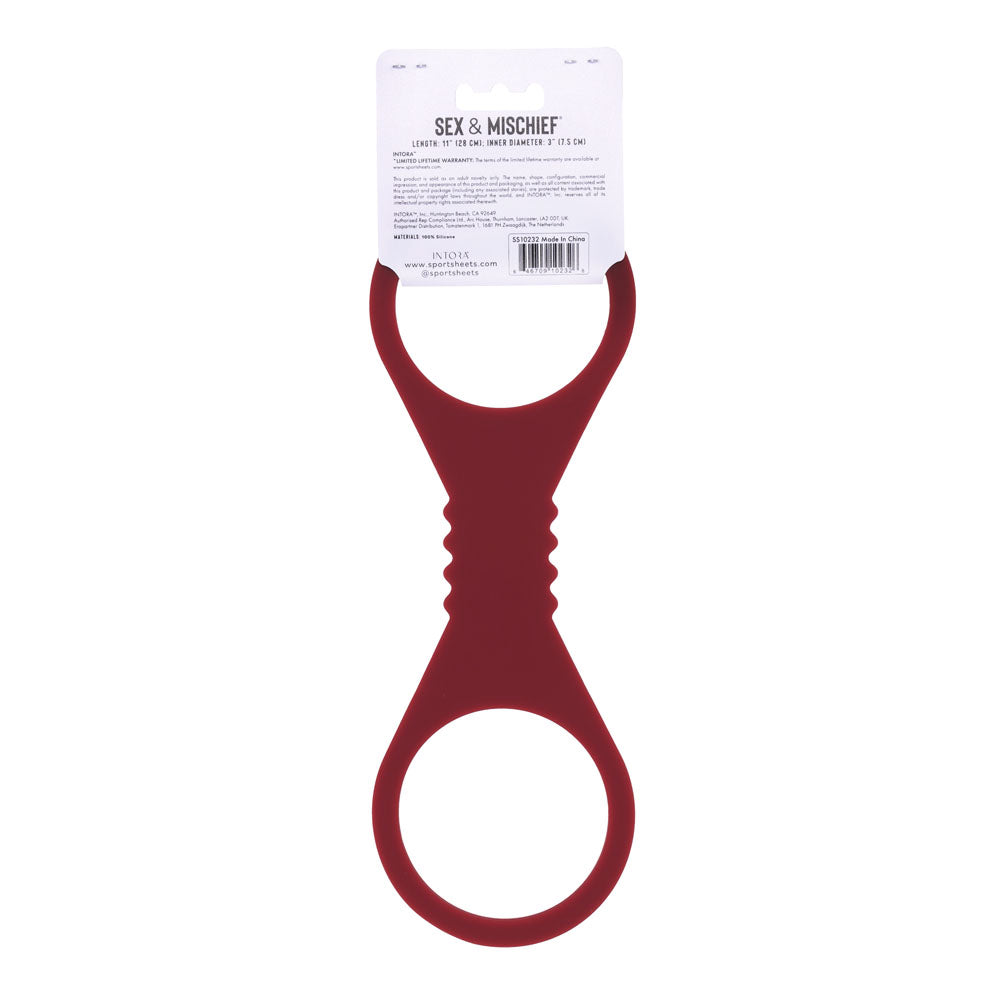 Sex & Mischief Enchanted Large Silicone Cuffs - Burgundy Large Restraints for versatile and comfortable play.