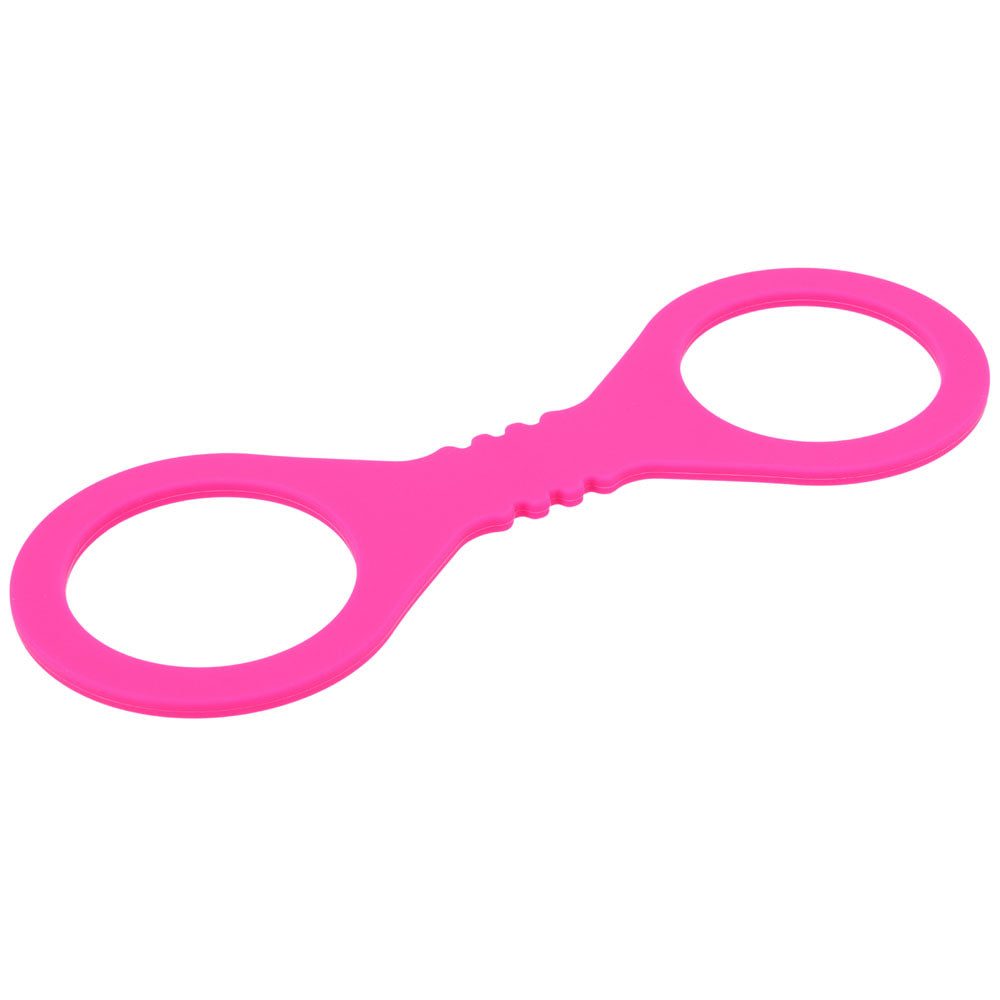 Sex & Mischief Small Hot  Silicone Cuffs - Hot  Small Restraints in vibrant hot pink silicone for playful restraint.