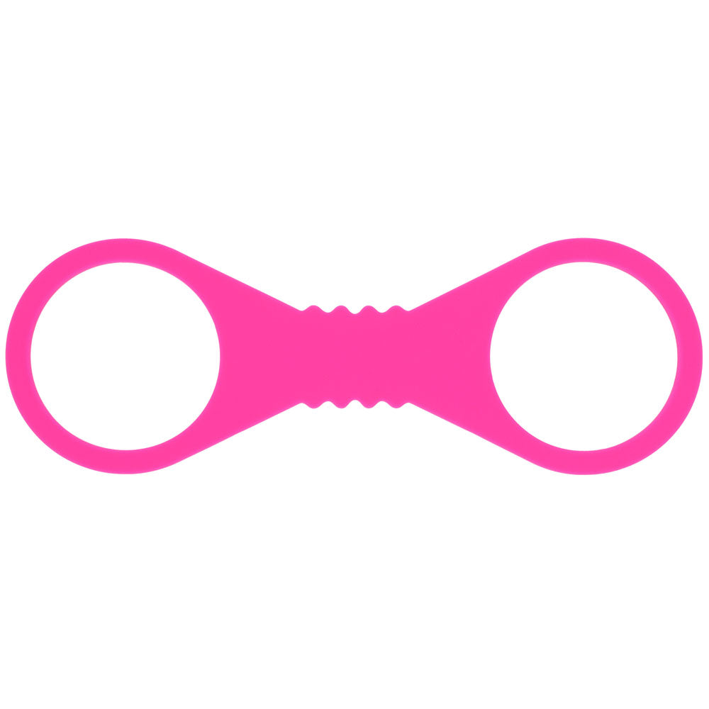 Sex & Mischief Large Hot  Silicone Cuffs - Hot  Large Restraints in vibrant hot pink, perfect for intimate essentials.