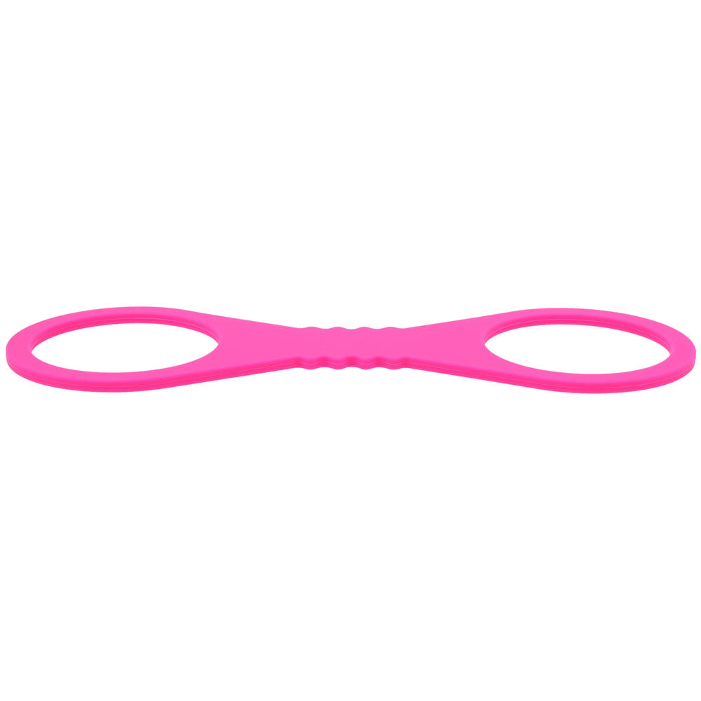 Sex & Mischief Large Hot  Silicone Cuffs - Hot  Large Restraints in bright hot pink, showcasing soft silicone design.