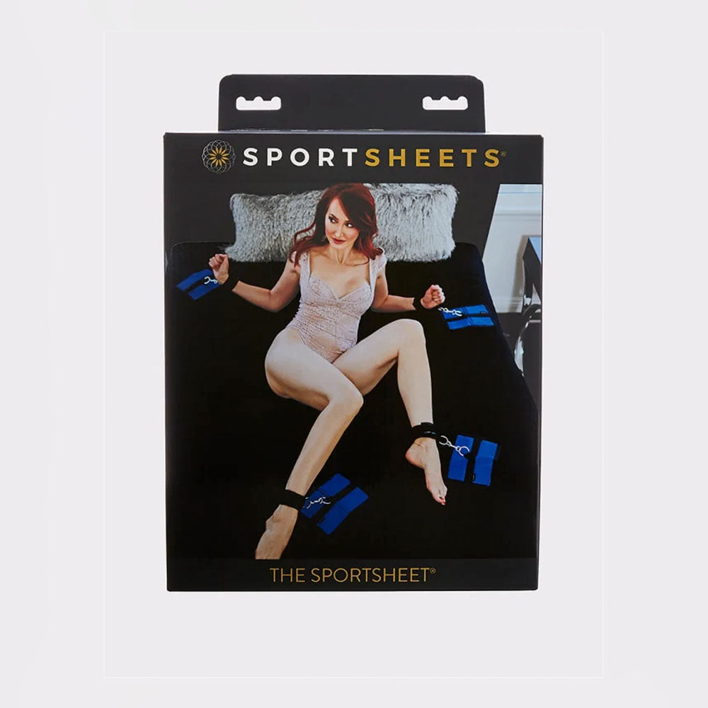 SPORTSHEETS แผ่นรัดเตียง - ขนาดควีน - อุปกรณ์เล่นบนเตียง - ใช้ได้กับเตียงขนาดควีน