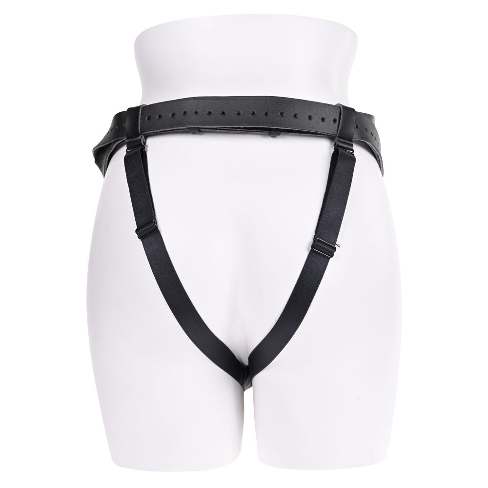 SPORTSHEETS Aurora High Waisted Strap On -  Adjustable Strap-On Harness (No Probe Included) on a mannequin
