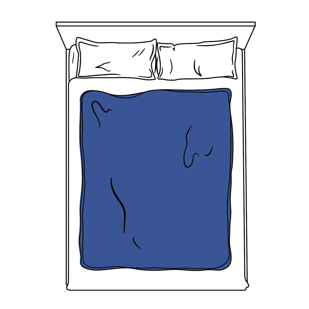Pivot Protector -  Triple-Layered Waterproof Blanket on a bed, shown protecting sheets from messes.