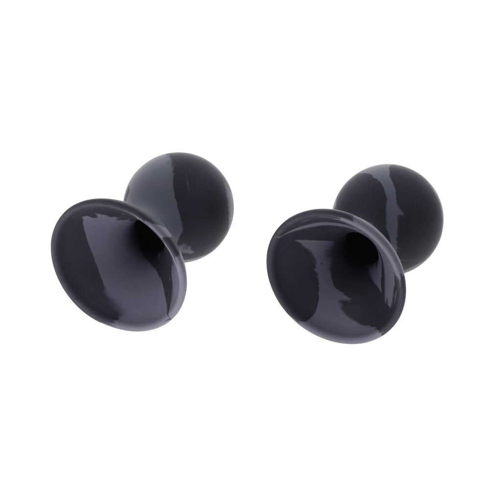 Set of 2 black silicone nipple suckers for enhanced sensitivity and stimulation.
