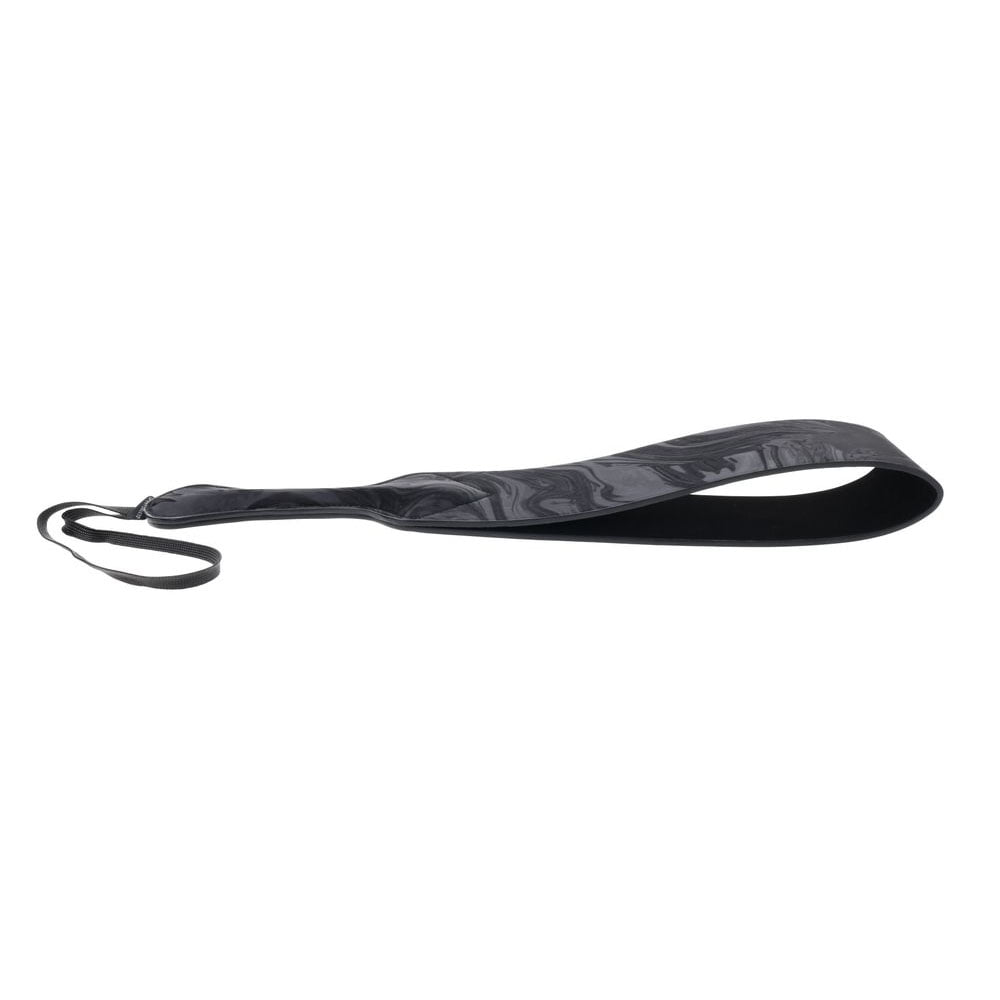 SPORTSHEETS Velvet Noir Loop Paddle - 42 cm Paddle, soft black paddle for intimate experiences and sensual play.