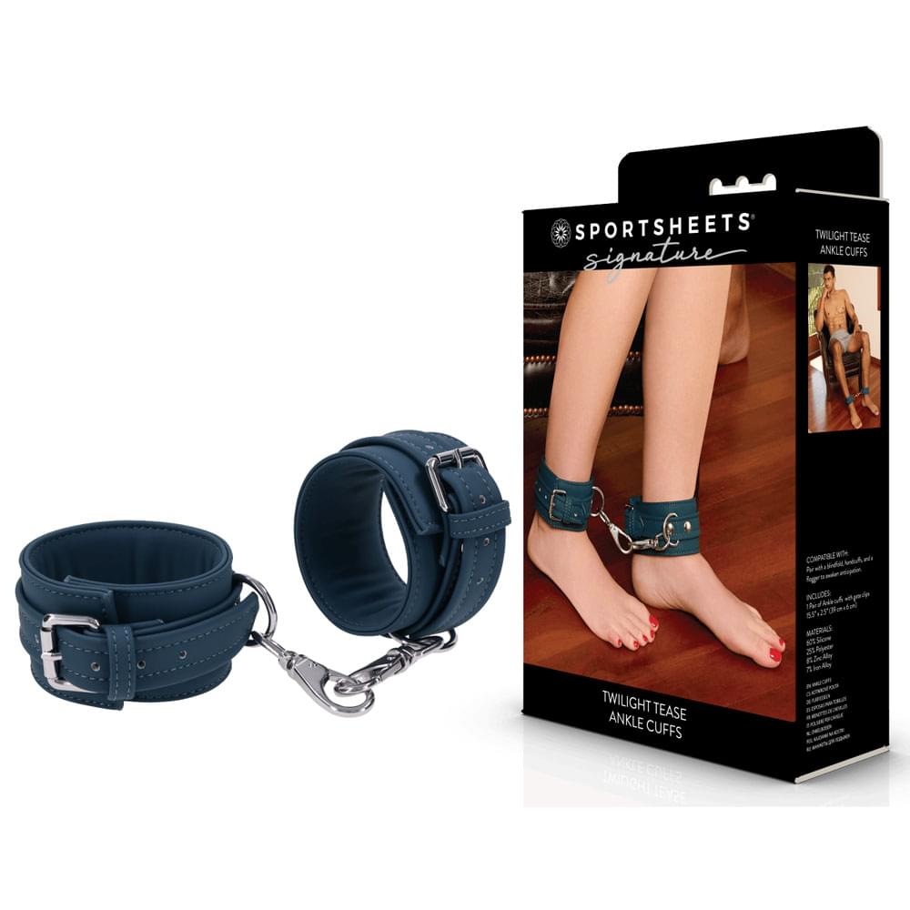 SPORTSHEETS Signature Twilight Tease Ankle Cuffs -  Adjustable Leg Restraints