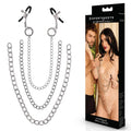 SPORTSHEETS Signature exCHAINgeable Nipple Jewelry - Silver Nipple Clamps with Chain