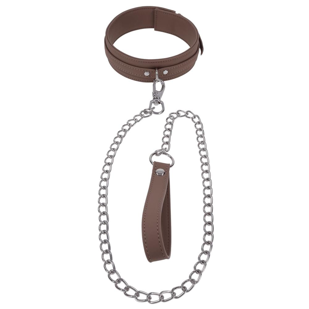 SPORTSHEETS Signature Dawn Dream Collar & Leash - Tan Adjustable Restraint by Sportsheets from Discreet Intimate Essentials for  BONDAGE-TOYS, quality products at discount affordable prices.