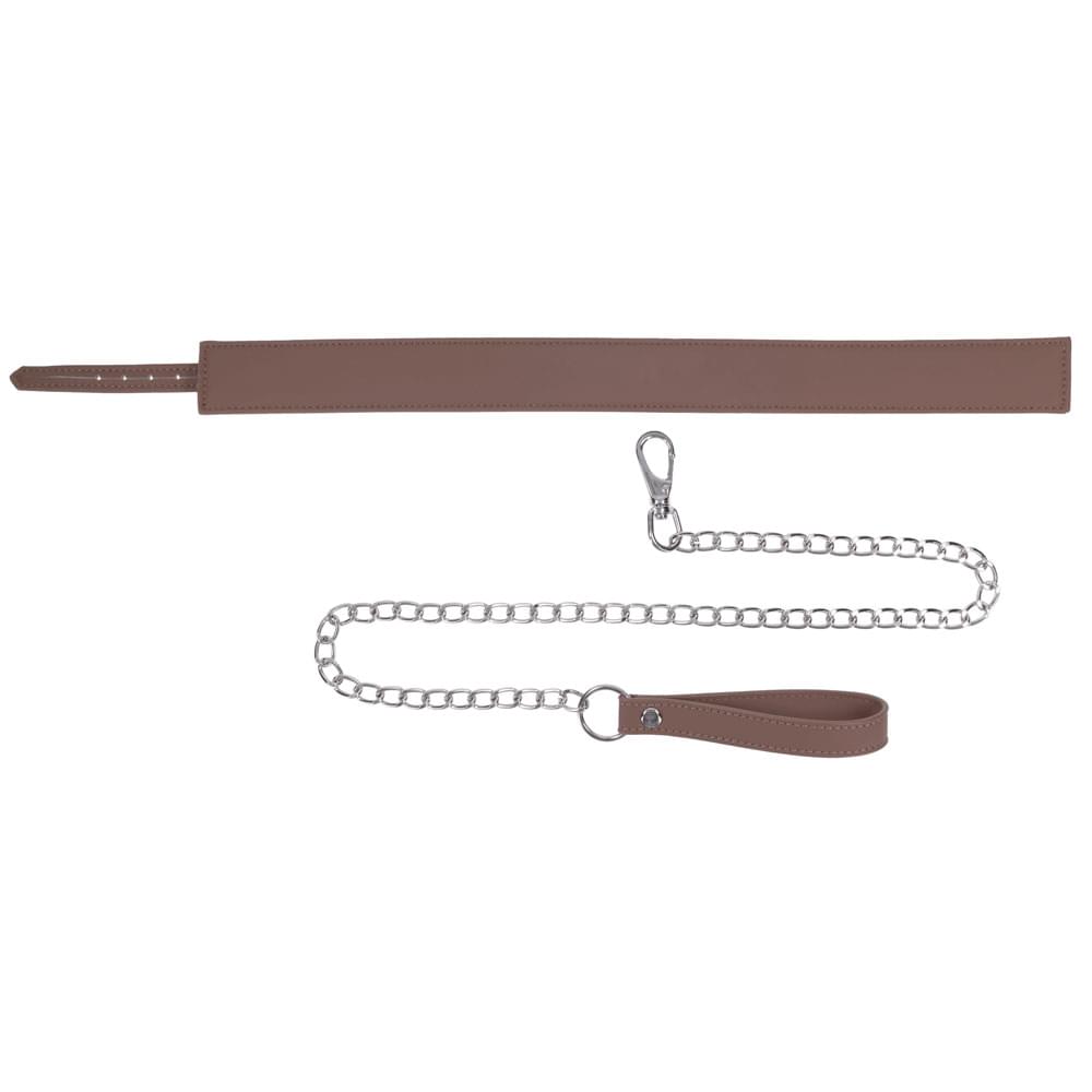 SPORTSHEETS Signature Dawn Dream Collar & Leash - Tan Adjustable Restraint by Sportsheets from Discreet Intimate Essentials for  BONDAGE-TOYS, quality products at discount affordable prices.