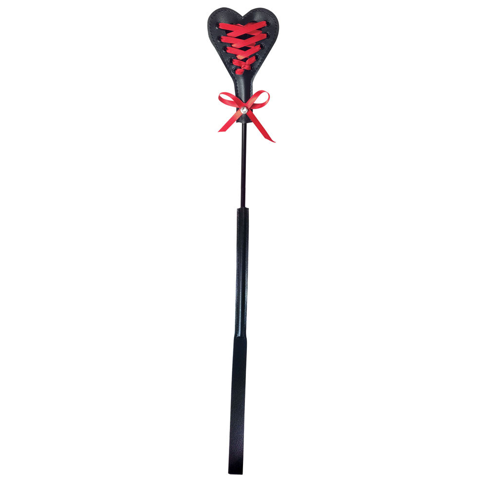 แส้ Sex & Mischief Heart Beat Crop - แส้ขนาด 37.5 ซม. สีแดง