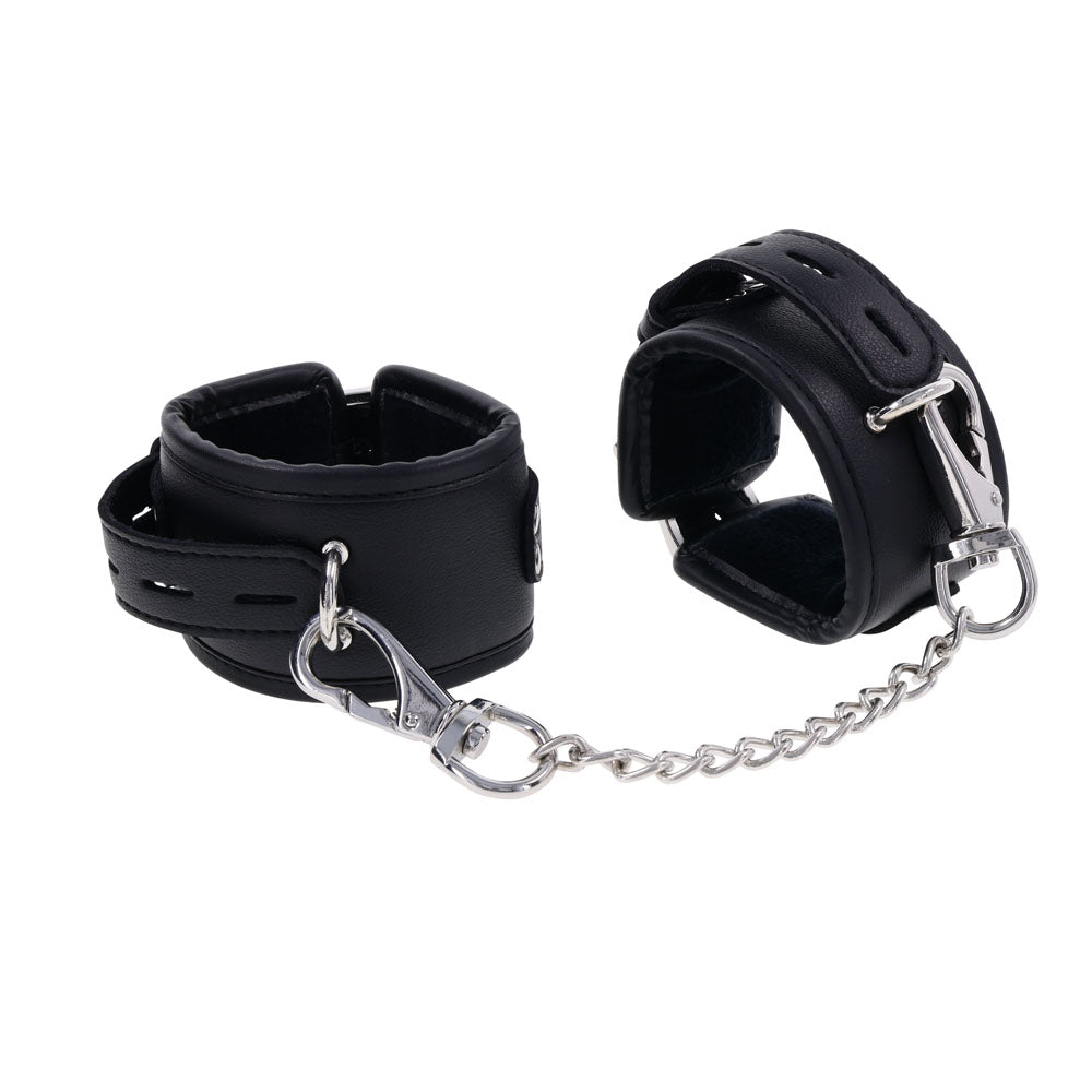 EDGE Handcuffs -  Restraints featuring padded black cuffs and silver metal hardware for intimate essentials.