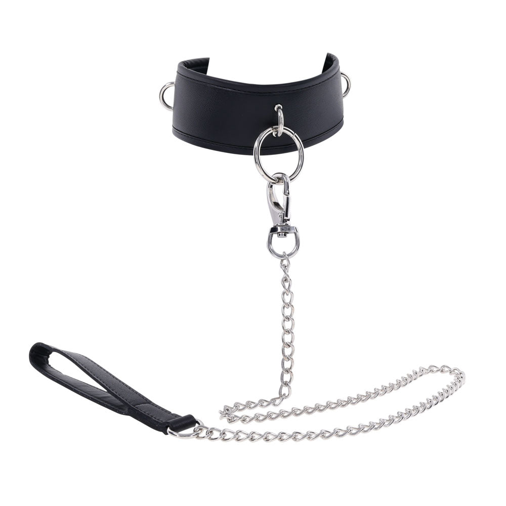 EDGE Collar & Leash -  Neck Restraint with Heavy Duty Metal Leash for comfort and control in intimate settings.