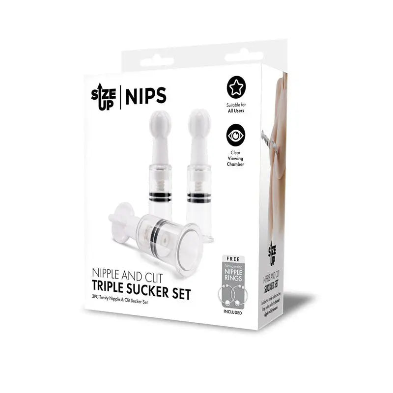 Affordable quality Size Up Nipple and Clit Triple Sucker Set - 3 Piece Sucker Set  from Xgen Products by Discreet Intimate Essentials with Discreet Delivery 