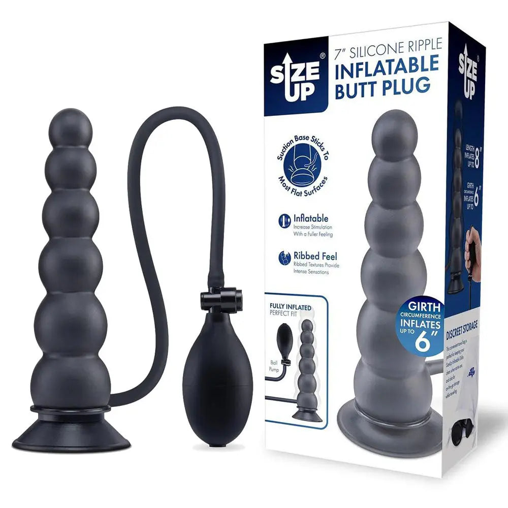 Size Up 7 Inch Ripple Inflatable Butt Plug -  20.3 cm Inflatable Butt Plug XGEN Products Discreet Intimate Essentials.